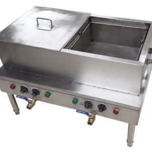 NỒI NẤU PHỞ ĐÔI VUÔNG 30 – 50 LÍT CÓ CHÂN BỆ